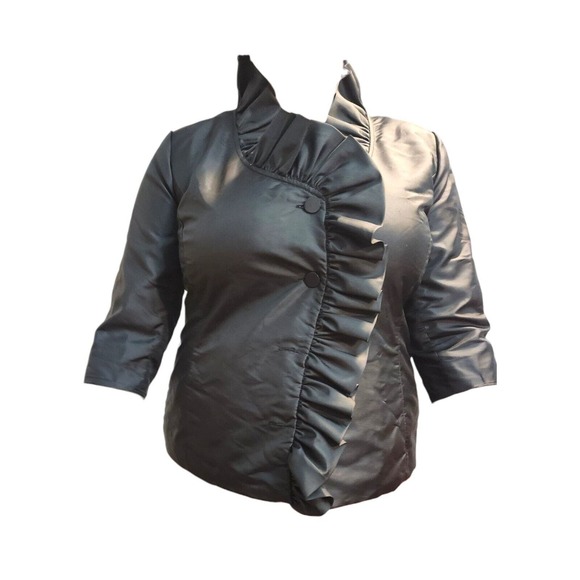 Calvin Klein Ruffle Frill Cocktail Evening Jacket Dressy Blazer - Picture 2 of 11